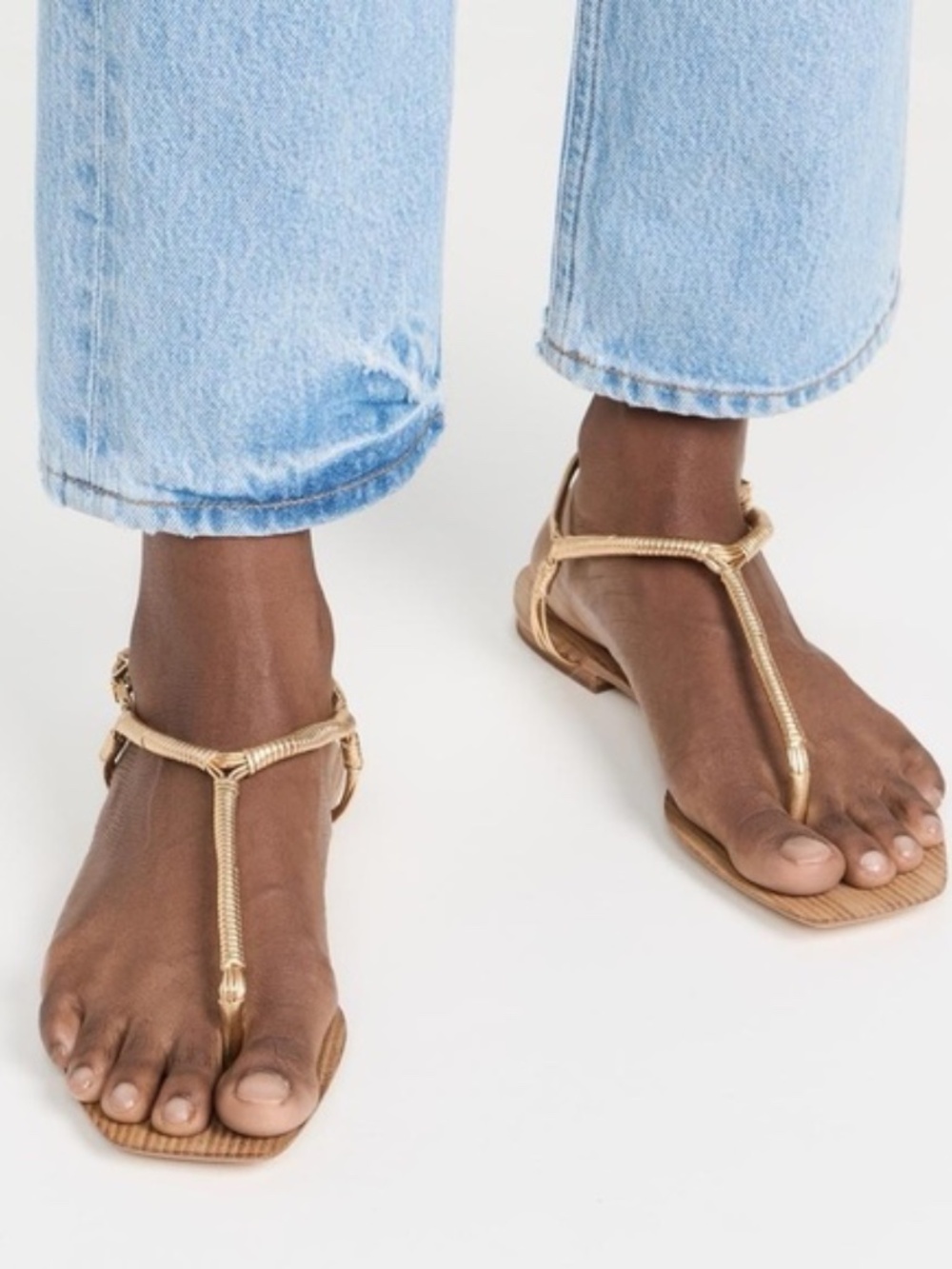 Veronica Beard Amelia T-Strap Thong Metallic Sandal - Size 6.5M - Picture 7 of 7